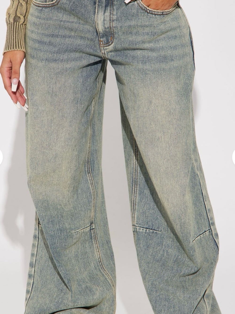 Fashion Nova Light Blue High-Rise Wide Leg Jeans